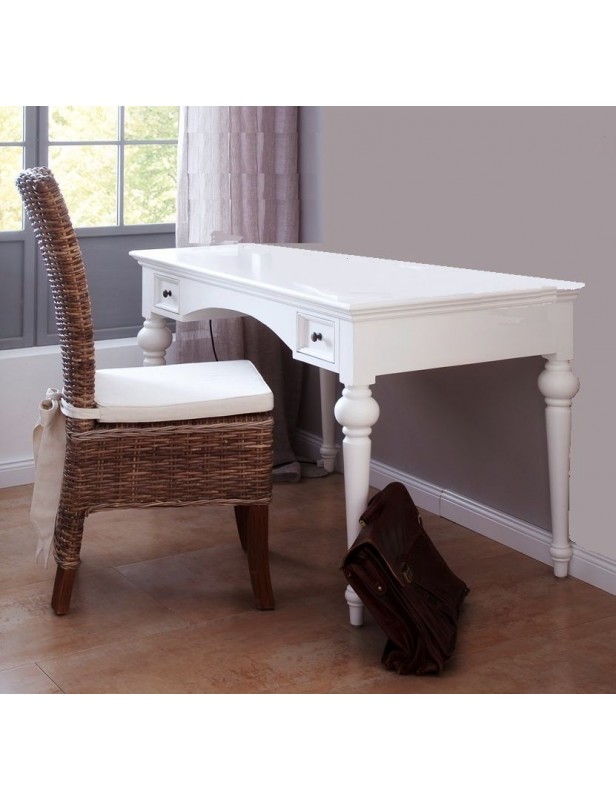 Bureau Bois Massif Blanc : > Secr?taire/bureau > Bureau secretaire 2 tiroirs blanc bois massif Bureau Bois Massif Blanc : > Secr?taire/bureau > Bureau secretaire 2 tiroirs blanc bois massif