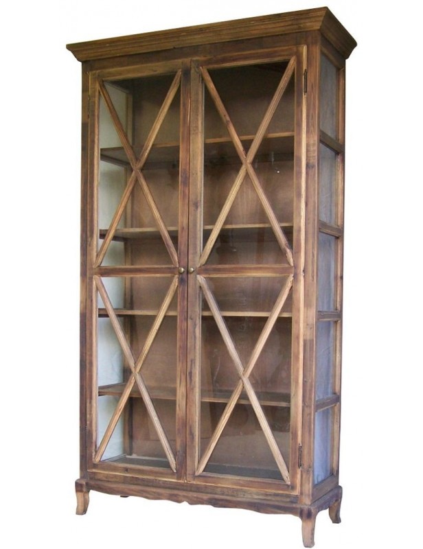 Armoire vitrine bois recyclé 5 étages