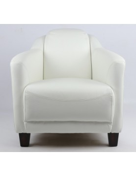 Fauteuil cuir vachette blanc éclatant