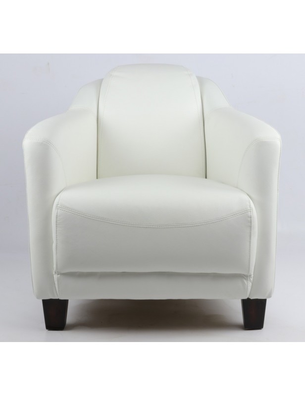 Fauteuil cuir vachette blanc éclatant Fauteuil cuir vachette blanc éclatant