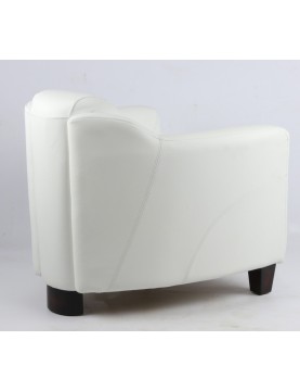 Fauteuil cuir vachette blanc éclatant