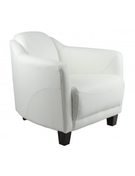 Fauteuil cuir vachette blanc éclatant