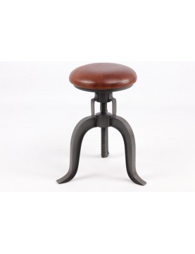 Tabouret industriel en cuir Staten