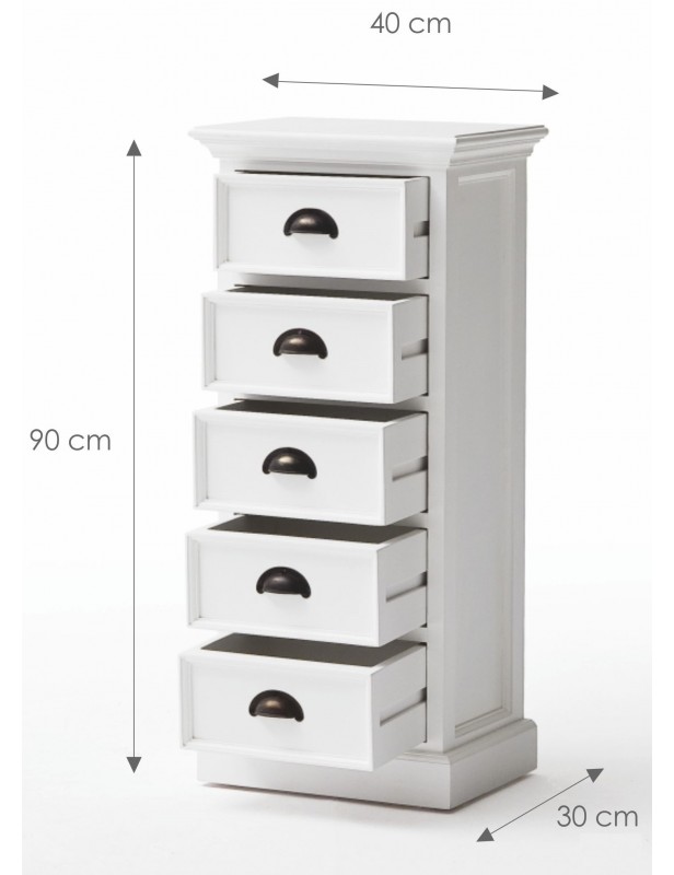 Meuble de Rangement avec Tiroirs Commode Blanche Chiffonnier en