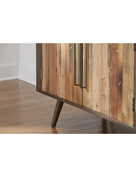 table commode tv  bois recyclé 4 portes bois de l'océan