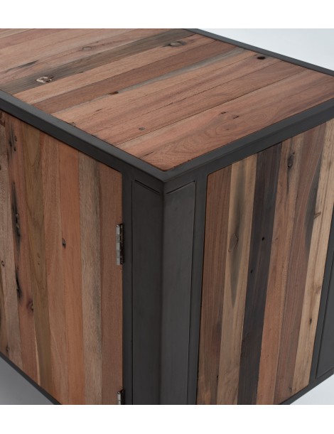 table commode tv  bois recyclé 4 portes bois de l'océan