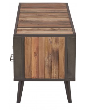 commode table multimédia tv 3 tiroirs bois recyclé  de l'océan