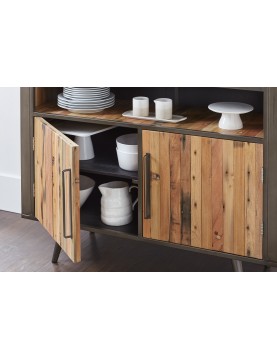 Buffet haut 4 portes bois recyclé origine bateaux