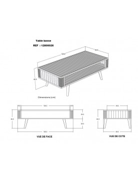 table basse salon 120 plateau bois recyclé bateau pieds métal industrielle