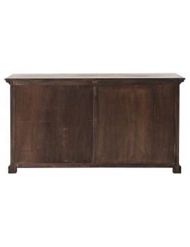 Buffet vaisselier bibliothèque bois exotique Mindi contreplaqué