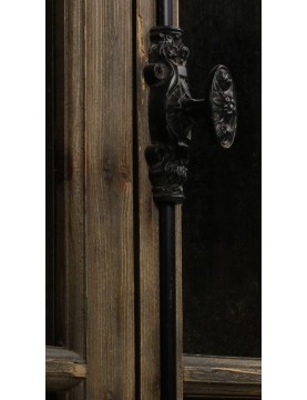 Armoire industrielle 2 portes en pin gris anthracite - TIL