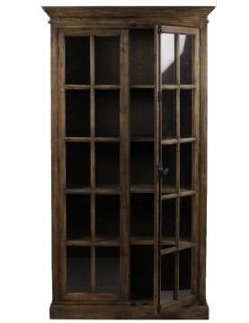 Armoire industrielle 2 portes bois recyclé 4 tablettes