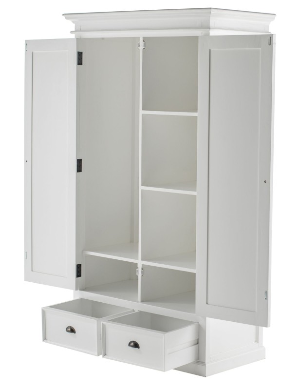 Armoire penderie garde robe dressing bois acajou blanc
