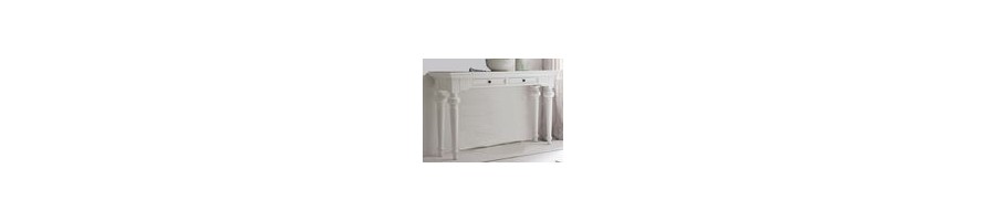 console bord de mer blanche tiroir bois massif blanc 