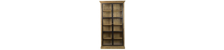 armoire industrielle pour chambre porte plein ou vitrée étagères et penderie